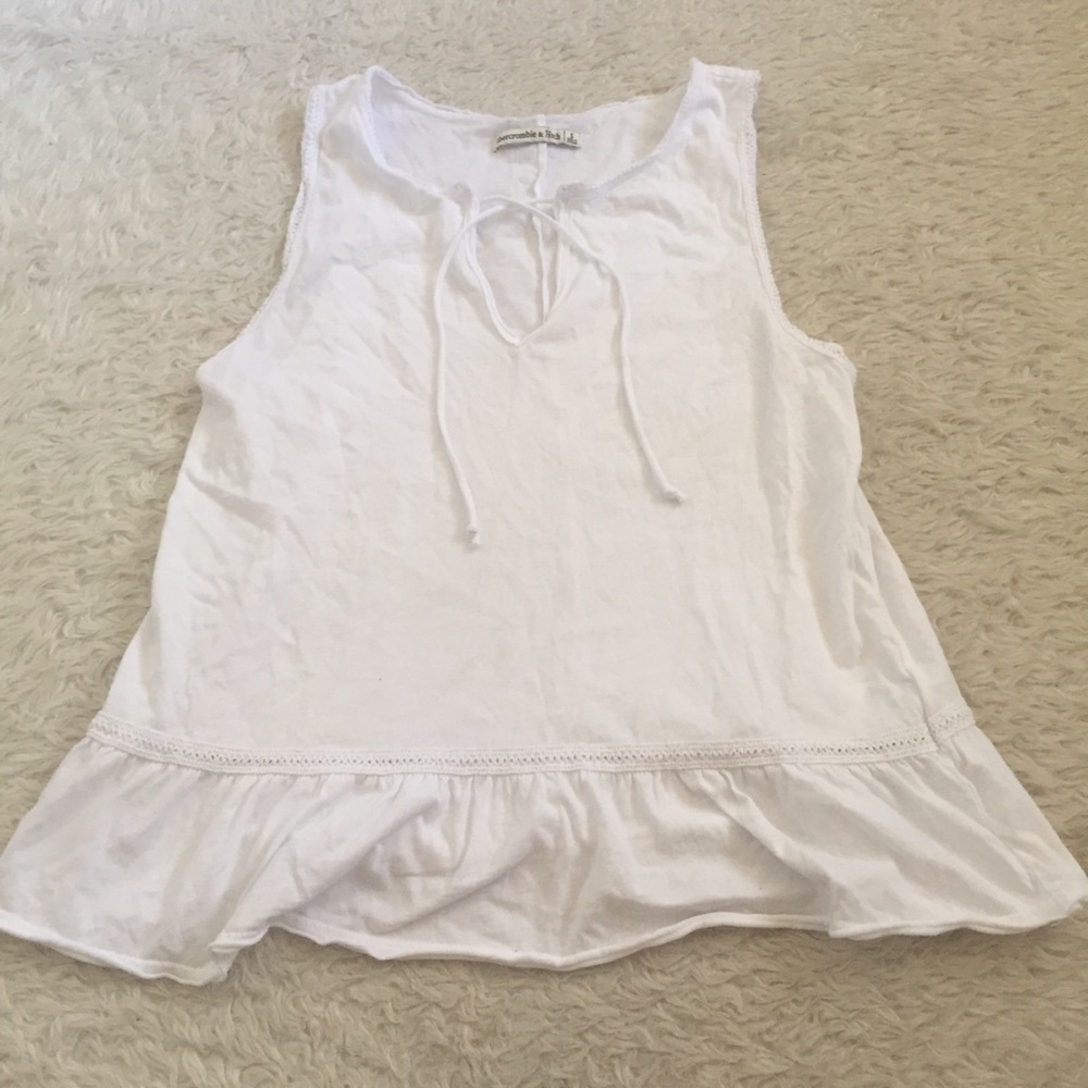 AF white flowey peplum white tank